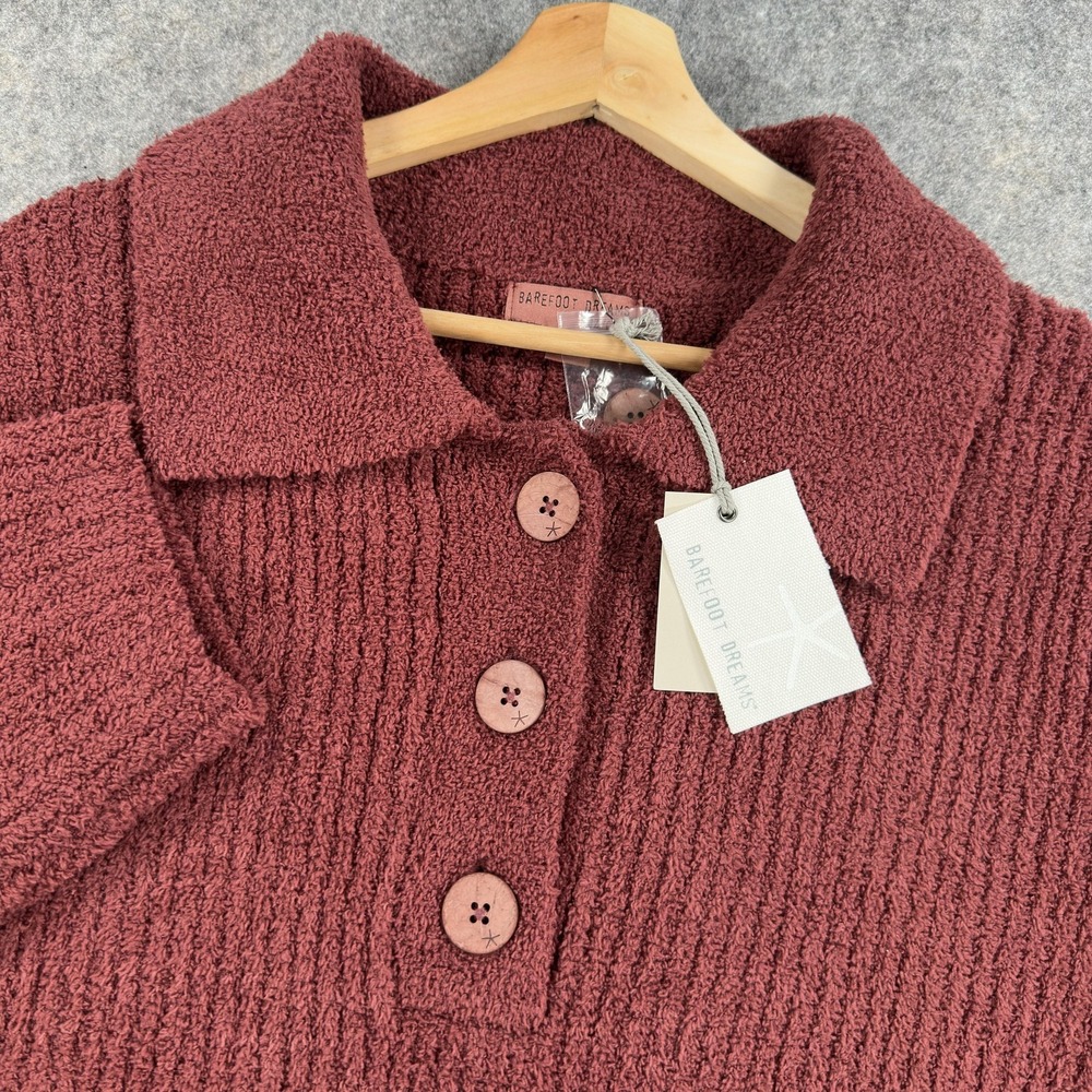Barefoot Dreams Sweater Womens 1X Siena CozyChic Rib‎ Collared Pullover Knit